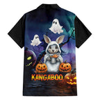 Happy Kangaboo Family Matching Short Sleeve Bodycon Dress and Hawaiian Shirt Kangaroo and Halloween Haunted House