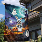 Happy Kangaboo Garden Flag Kangaroo and Halloween Haunted House