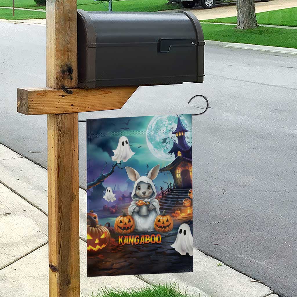 Happy Kangaboo Garden Flag Kangaroo and Halloween Haunted House