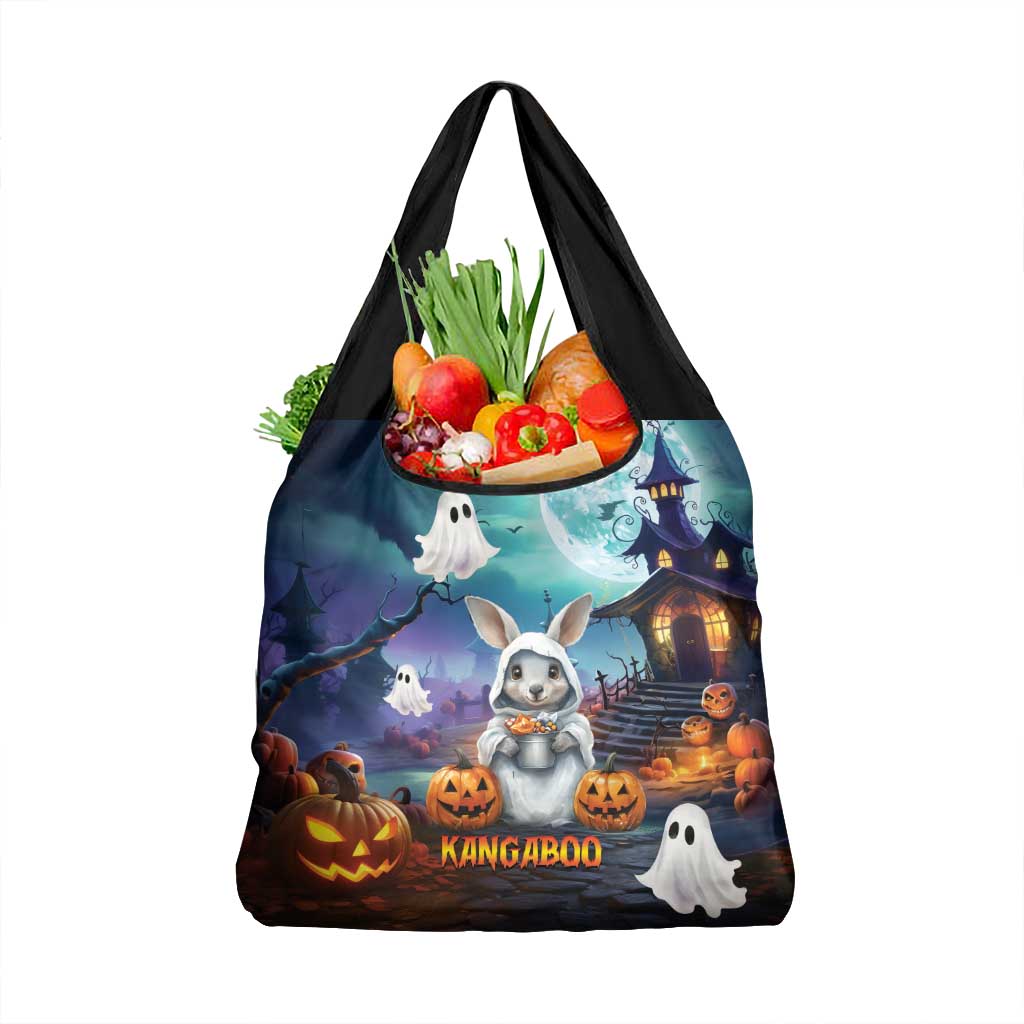 Happy Kangaboo Grocery Bag Kangaroo and Halloween Haunted House