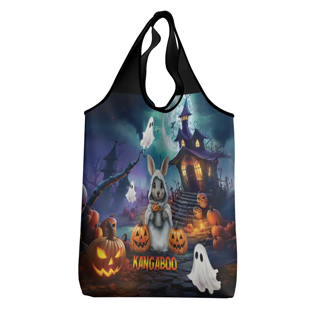 Happy Kangaboo Grocery Bag Kangaroo and Halloween Haunted House