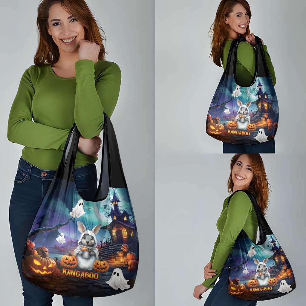 Happy Kangaboo Grocery Bag Kangaroo and Halloween Haunted House