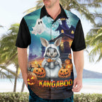 Happy Kangaboo Hawaiian Shirt Kangaroo and Halloween Haunted House