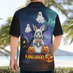 Happy Kangaboo Hawaiian Shirt Kangaroo and Halloween Haunted House