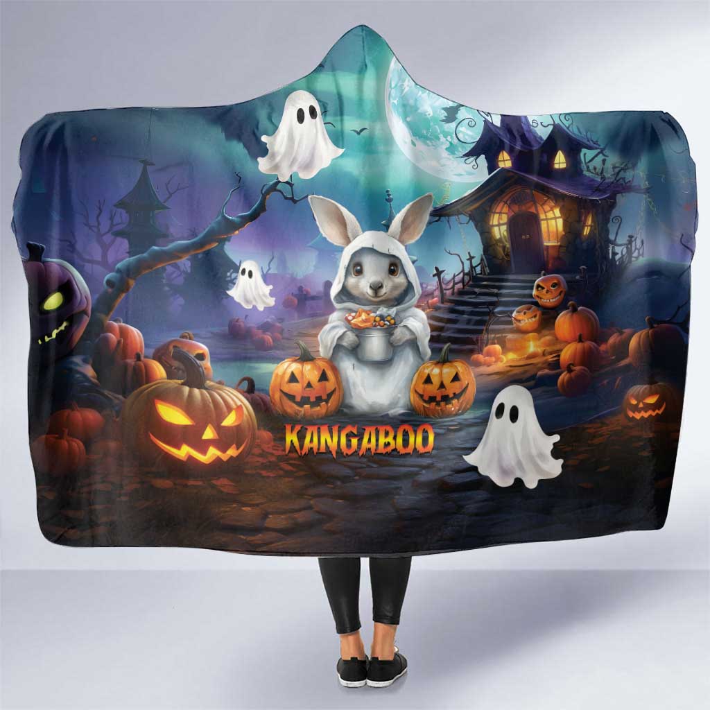 Happy Kangaboo Hooded Blanket Kangaroo and Halloween Haunted House
