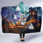 Happy Kangaboo Hooded Blanket Kangaroo and Halloween Haunted House