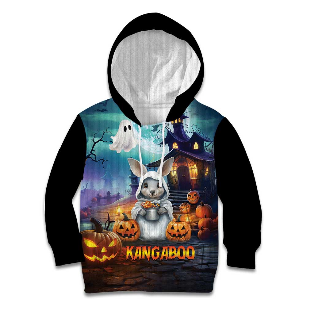 Happy Kangaboo Kid Hoodie Kangaroo and Halloween Haunted House