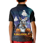 Happy Kangaboo Kid Polo Shirt Kangaroo and Halloween Haunted House