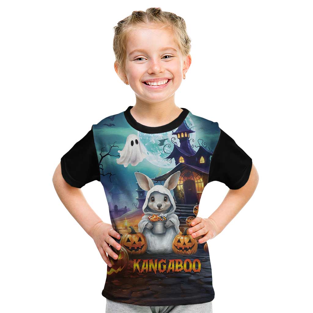 Happy Kangaboo Kid T Shirt Kangaroo and Halloween Haunted House