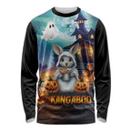 Happy Kangaboo Long Sleeve Shirt Kangaroo and Halloween Haunted House