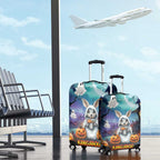 Happy Kangaboo Luggage Cover Kangaroo and Halloween Haunted House