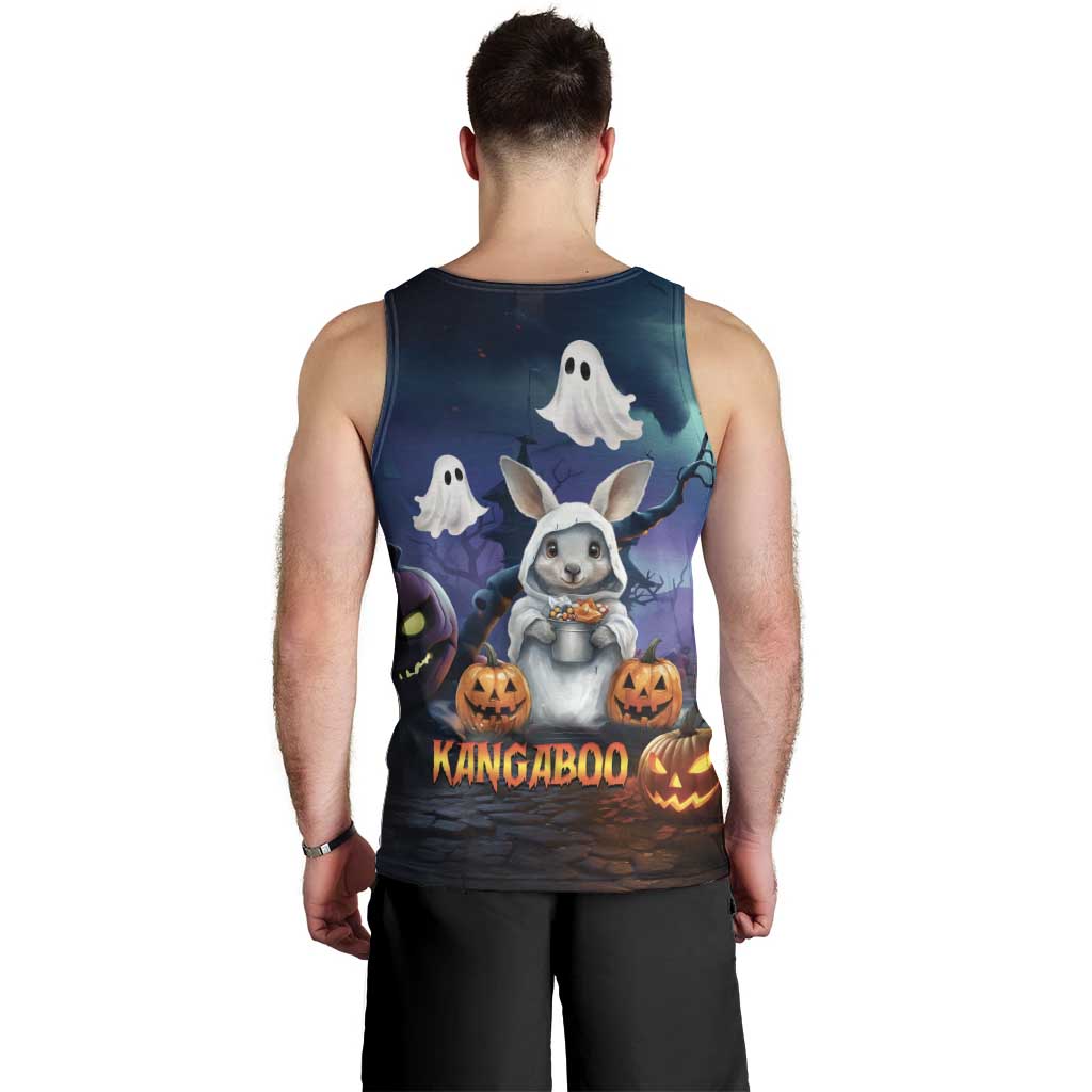Happy Kangaboo Men Tank Top Kangaroo and Halloween Haunted House