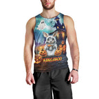 Happy Kangaboo Men Tank Top Kangaroo and Halloween Haunted House
