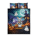 Happy Kangaboo Quilt Bed Set Kangaroo and Halloween Haunted House