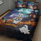 Happy Kangaboo Quilt Bed Set Kangaroo and Halloween Haunted House