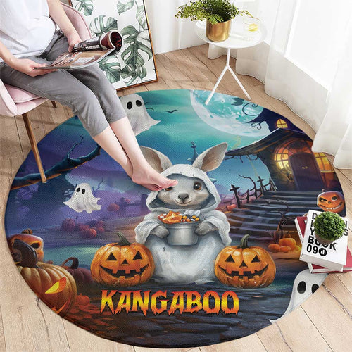 Happy Kangaboo Round Carpet Kangaroo and Halloween Haunted House