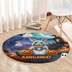 Happy Kangaboo Round Carpet Kangaroo and Halloween Haunted House
