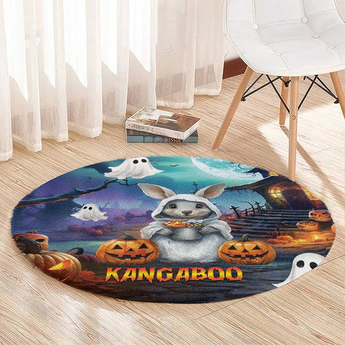 Happy Kangaboo Round Carpet Kangaroo and Halloween Haunted House