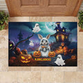 Happy Kangaboo Rubber Doormat Kangaroo and Halloween Haunted House