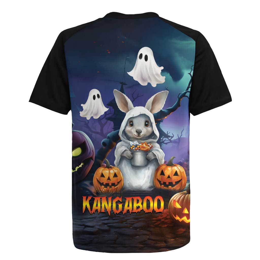 Happy Kangaboo Rugby Jersey Kangaroo and Halloween Haunted House