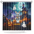 Happy Kangaboo Shower Curtain Kangaroo and Halloween Haunted House