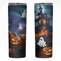 Happy Kangaboo Skinny Tumbler Kangaroo and Halloween Haunted House