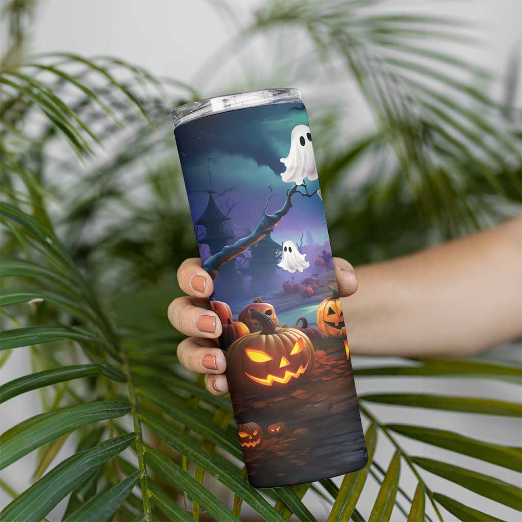 Happy Kangaboo Skinny Tumbler Kangaroo and Halloween Haunted House