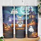 Happy Kangaboo Skinny Tumbler Kangaroo and Halloween Haunted House