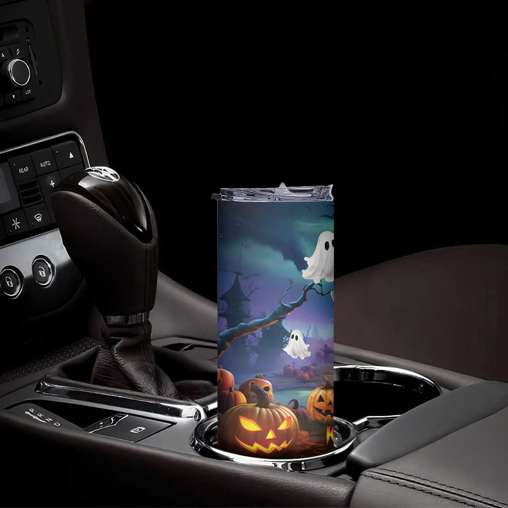 Happy Kangaboo Skinny Tumbler Kangaroo and Halloween Haunted House