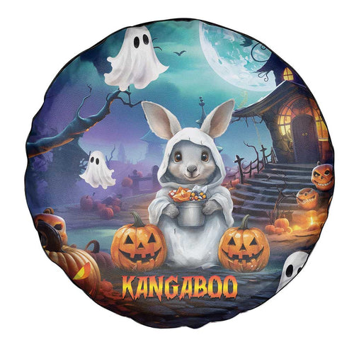 Happy Kangaboo Spare Tire Cover Kangaroo and Halloween Haunted House