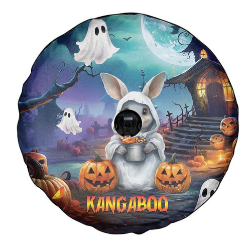 Happy Kangaboo Spare Tire Cover Kangaroo and Halloween Haunted House