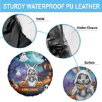 Happy Kangaboo Spare Tire Cover Kangaroo and Halloween Haunted House