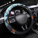 Happy Kangaboo Steering Wheel Cover Kangaroo and Halloween Haunted House