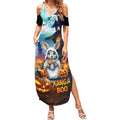 Happy Kangaboo Summer Maxi Dress Kangaroo and Halloween Haunted House