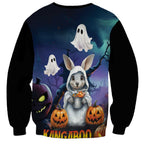 Happy Kangaboo Sweatshirt Kangaroo and Halloween Haunted House