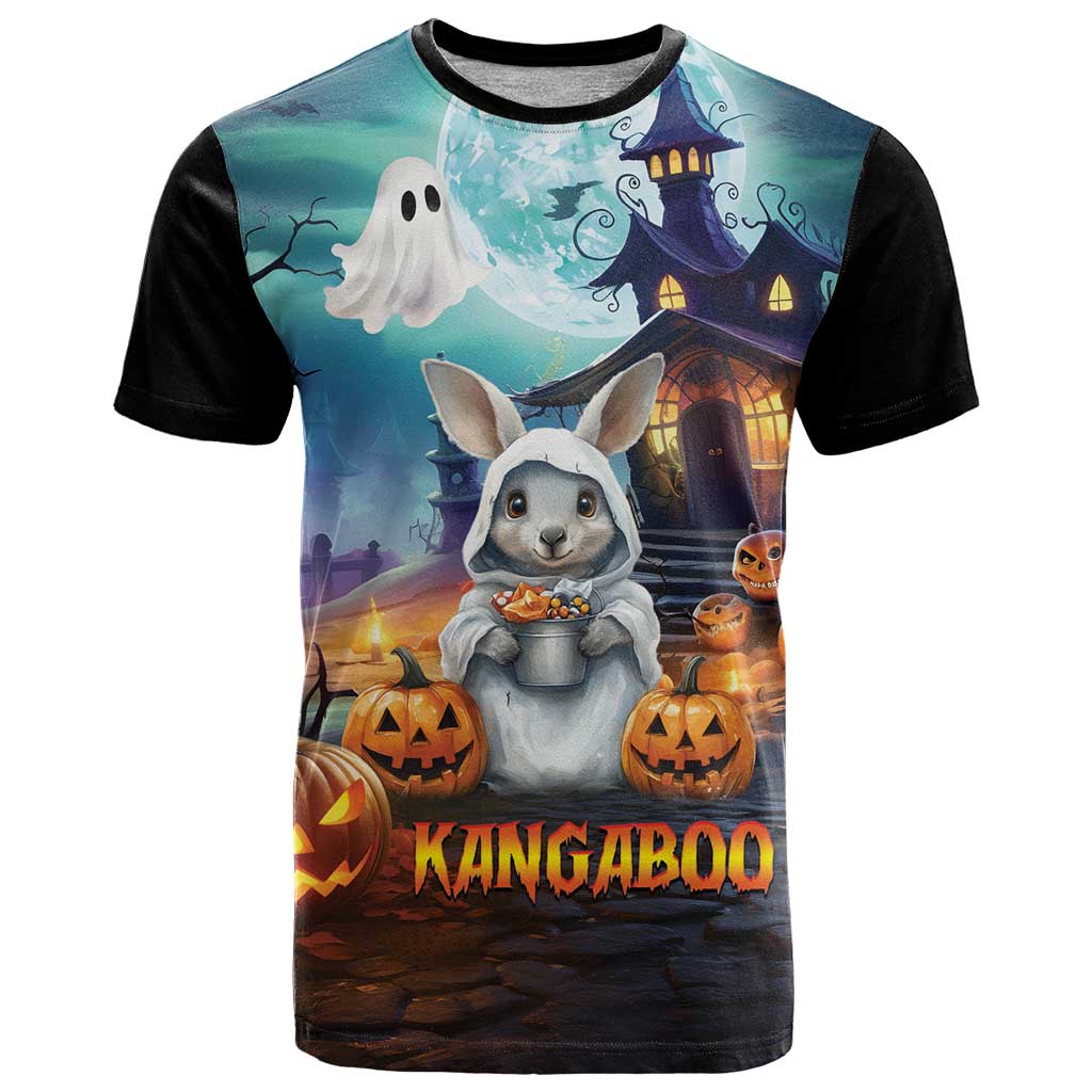 Happy Kangaboo T Shirt Kangaroo and Halloween Haunted House