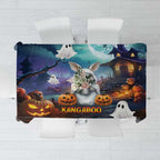 Happy Kangaboo Tablecloth Kangaroo and Halloween Haunted House