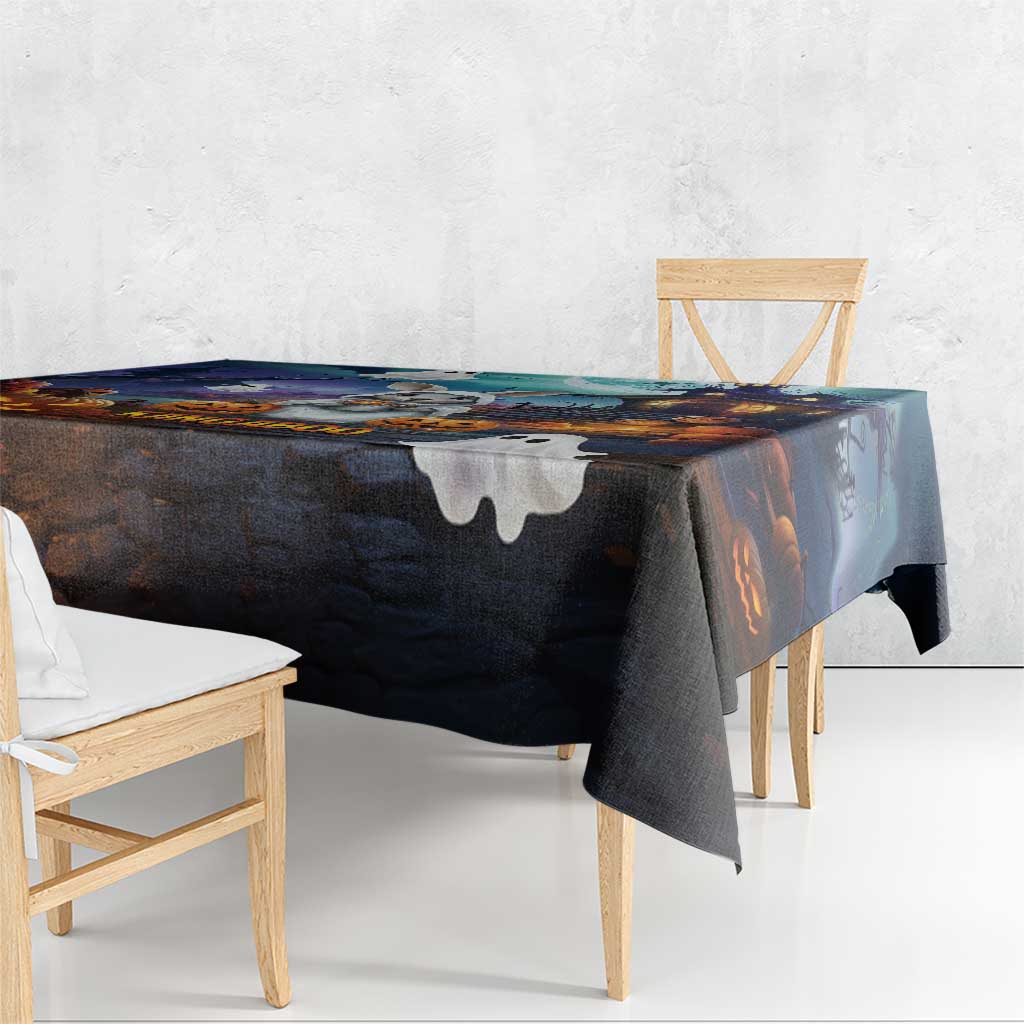 Happy Kangaboo Tablecloth Kangaroo and Halloween Haunted House
