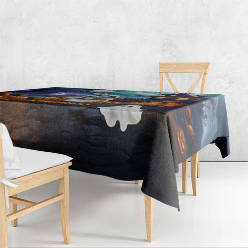 Happy Kangaboo Tablecloth Kangaroo and Halloween Haunted House