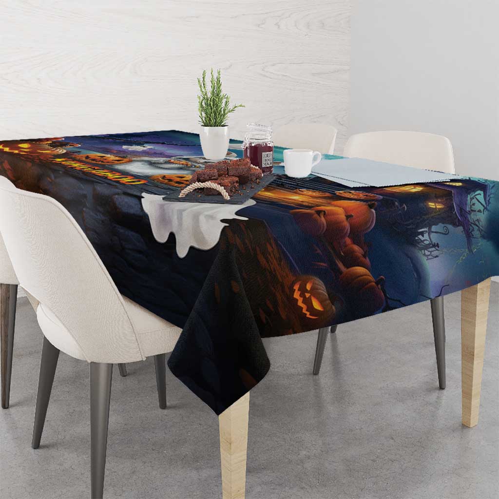 Happy Kangaboo Tablecloth Kangaroo and Halloween Haunted House