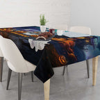 Happy Kangaboo Tablecloth Kangaroo and Halloween Haunted House