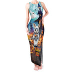 Happy Kangaboo Tank Maxi Dress Kangaroo and Halloween Haunted House