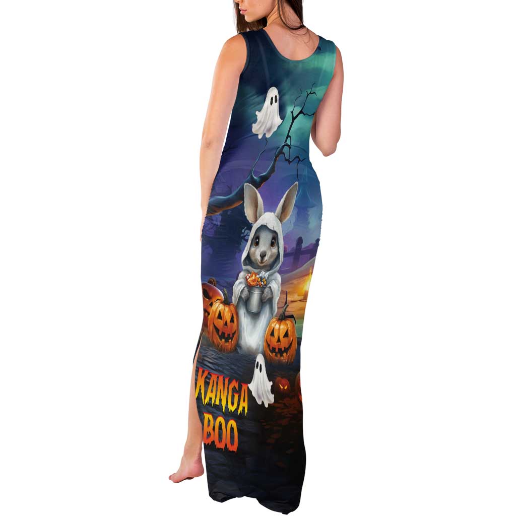 Happy Kangaboo Tank Maxi Dress Kangaroo and Halloween Haunted House