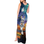 Happy Kangaboo Tank Maxi Dress Kangaroo and Halloween Haunted House