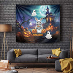 Happy Kangaboo Tapestry Kangaroo and Halloween Haunted House