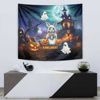 Happy Kangaboo Tapestry Kangaroo and Halloween Haunted House