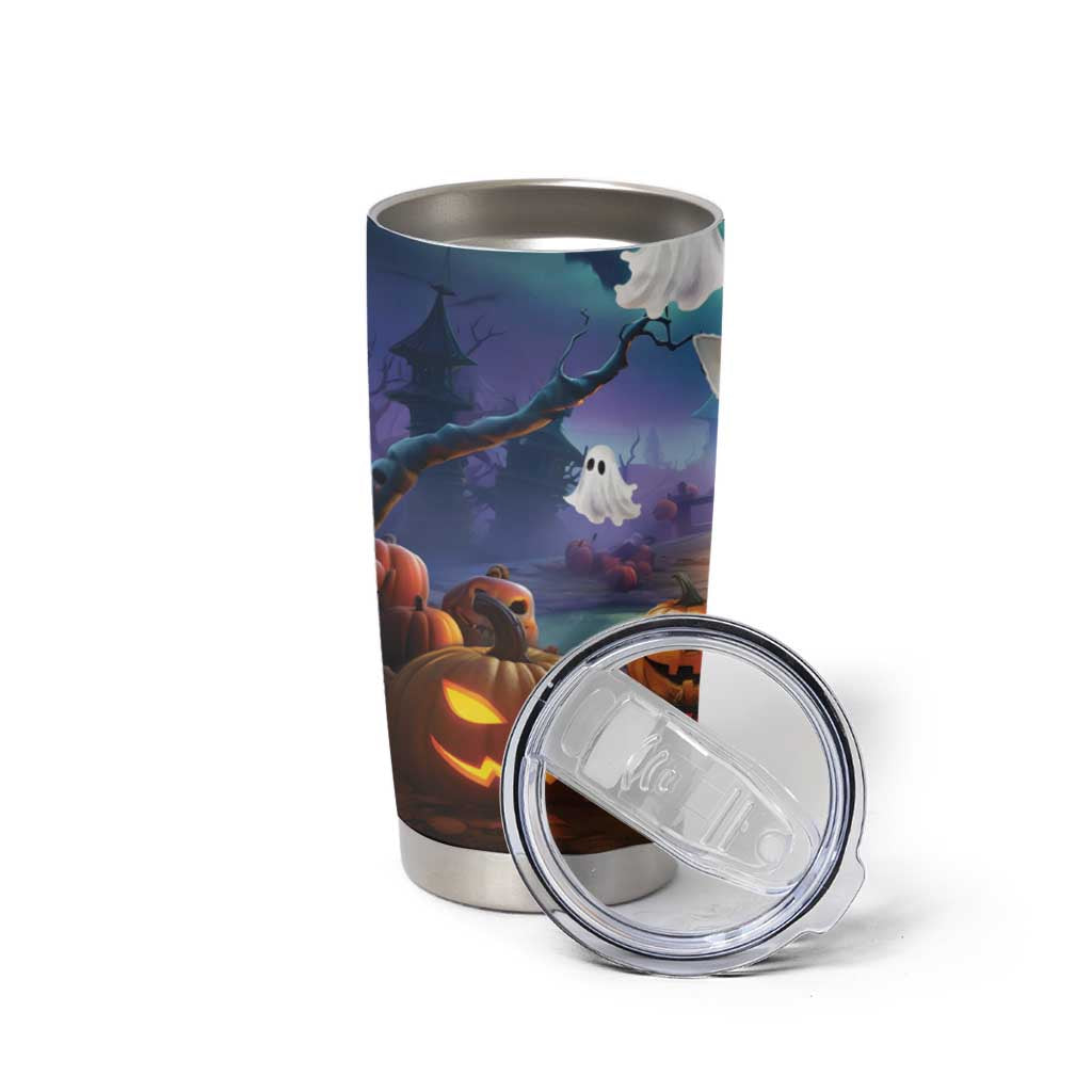 Happy Kangaboo Tumbler Cup Kangaroo and Halloween Haunted House