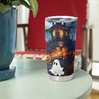 Happy Kangaboo Tumbler Cup Kangaroo and Halloween Haunted House