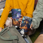 Happy Kangaboo Tumbler Cup Kangaroo and Halloween Haunted House
