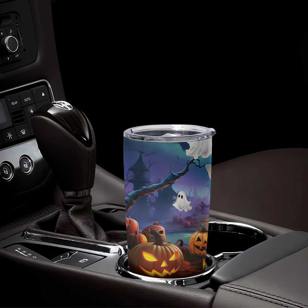 Happy Kangaboo Tumbler Cup Kangaroo and Halloween Haunted House